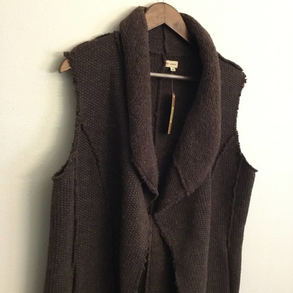 Daniel Cremieux Long Draped Open Front Vest Wool Blend Size L NWT - Picture 4 of 10